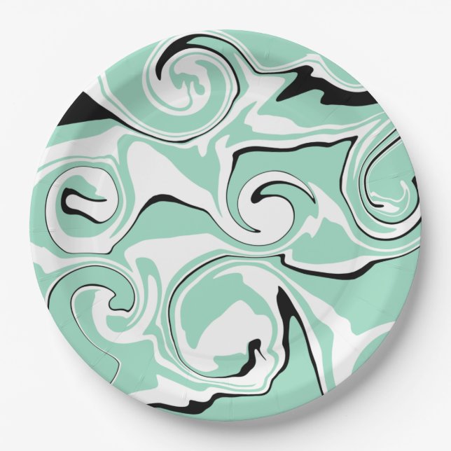 Spill - Green (Mint) Paper Plate (Front)