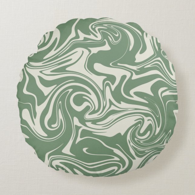 Spill - Green Round Cushion (Front)
