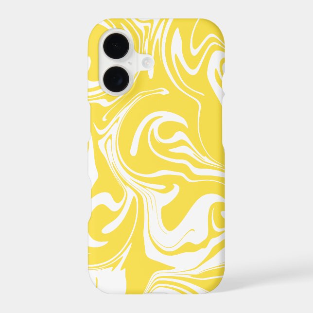 Spill - Lemon Yellow and White iPhone Case (Back)