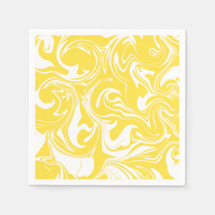 Spill - Lemon Yellow and White Napkin