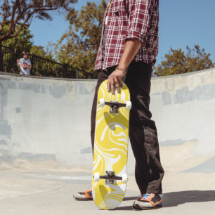 Spill - Lemon Yellow and White Skateboard