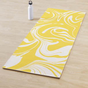 Spill - Lemon Yellow and White Yoga Mat