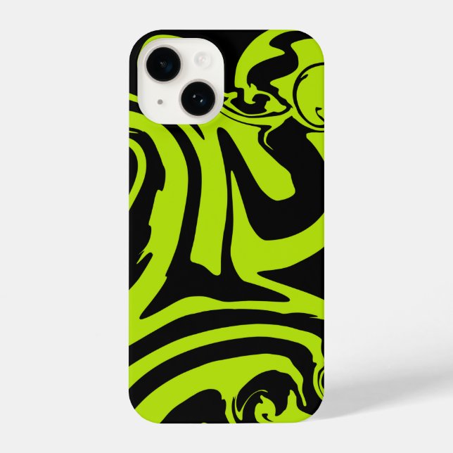 Spill - Lime Green and Black iPhone Case (Back)