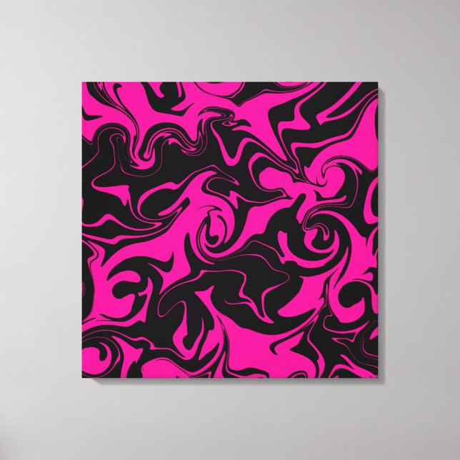 Spill - Magenta and Black Canvas Print (Front)