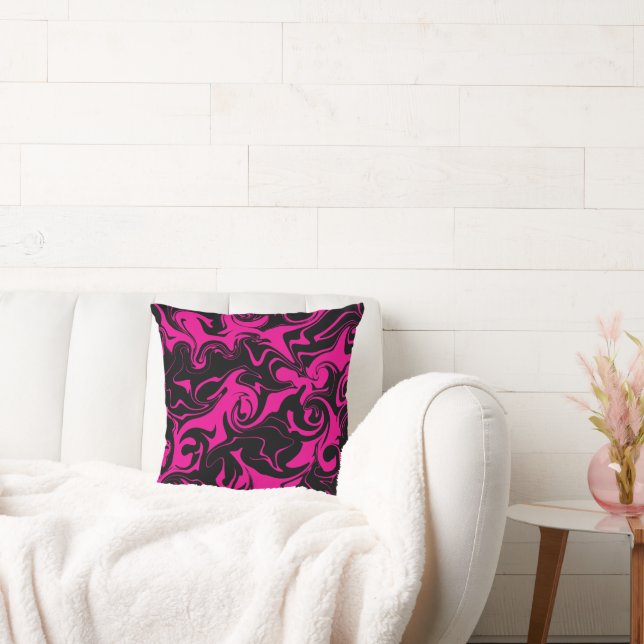 Spill - Magenta and Black Cushion (Couch)