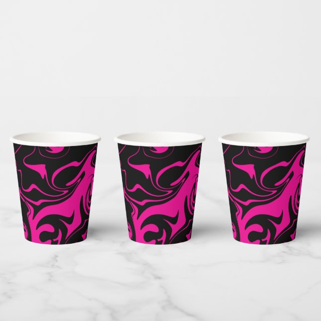 Spill - Magenta and Black Paper Cups (Multi)