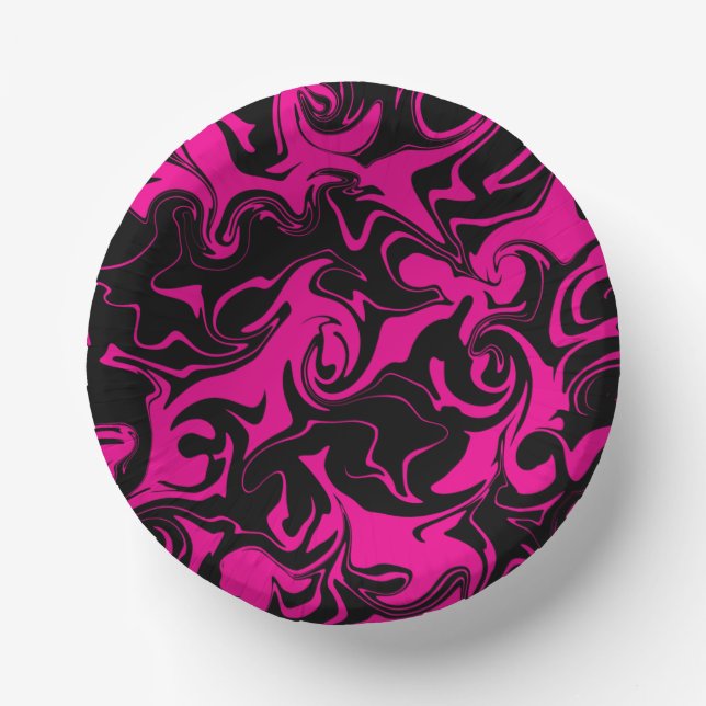 Spill - Magenta and Black Paper Plate (Front)