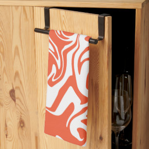 Spill - Orange and White Tea Towel