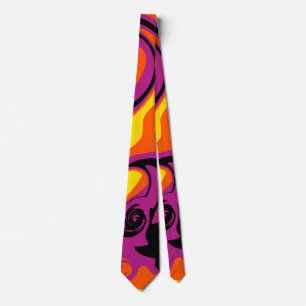Spill - Orange, Black, Pink and Yellow  Tie
