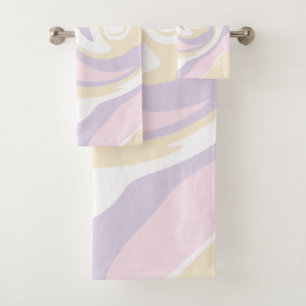 Spill - Pastel Pink, Yellow and Purple Bath Towel Set