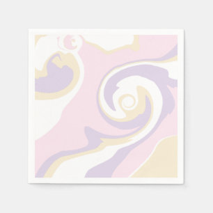 Spill - Pastel Pink, Yellow and Purple Napkin