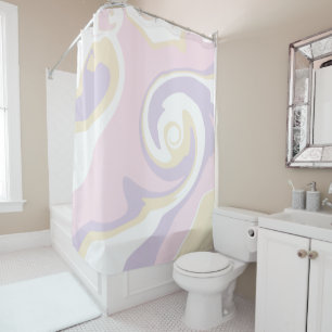 Spill - Pastel Pink, Yellow and Purple  Shower Curtain