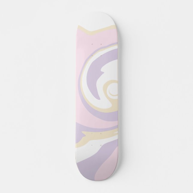 Spill - Pastel Pink, Yellow and Purple Skateboard (Front)