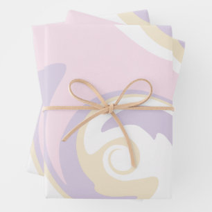 Spill - Pastel Pink, Yellow and Purple Wrapping Paper Sheet