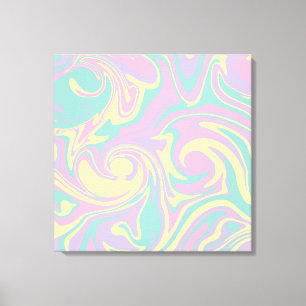 Spill - Pastel Pink, Yellow, Purple and Green  Canvas Print