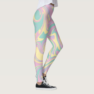 Spill - Pastel Pink, Yellow, Purple and Green Leggings