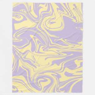 Spill - Pastel Yellow and Purple Fleece Blanket