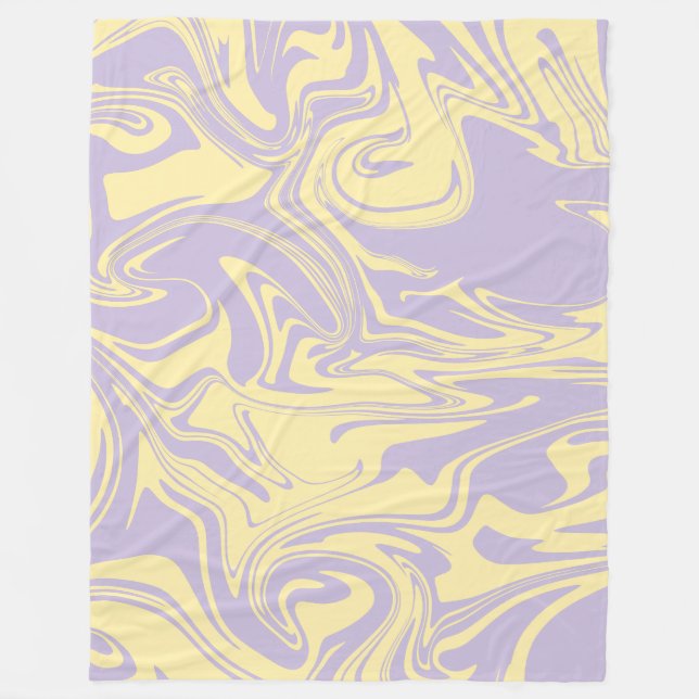 Spill - Pastel Yellow and Purple Fleece Blanket (Front)