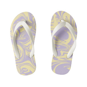Spill - Pastel Yellow and Purple Kid's Flip Flops