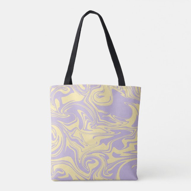 Spill - Pastel Yellow and Purple Tote Bag (Back)