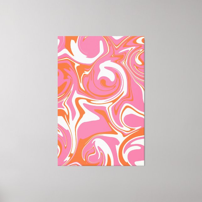 Spill - Pink, Orange and Cream Canvas Print (Front)