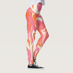 Spill - Pink, Orange and Cream Leggings