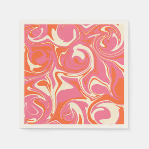 Spill - Pink, Orange and Cream Napkin