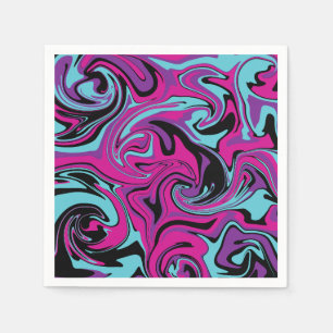 Spill - Pink, Purple, Blue and Black Napkin