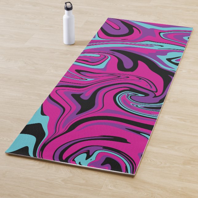 Spill - Pink, Purple, Blue and Black Yoga Mat (In Situ)