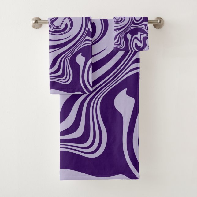 Spill - Purple Bath Towel Set (Insitu)