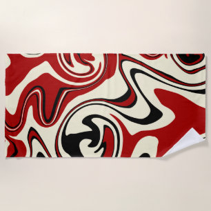 Spill - Red & Cream Beach Towel