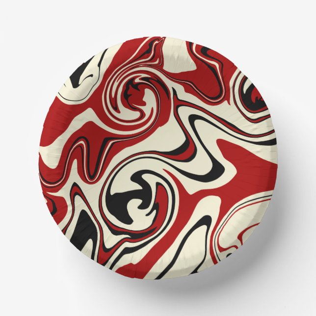 Spill - Red & Cream Paper Plate (Front)