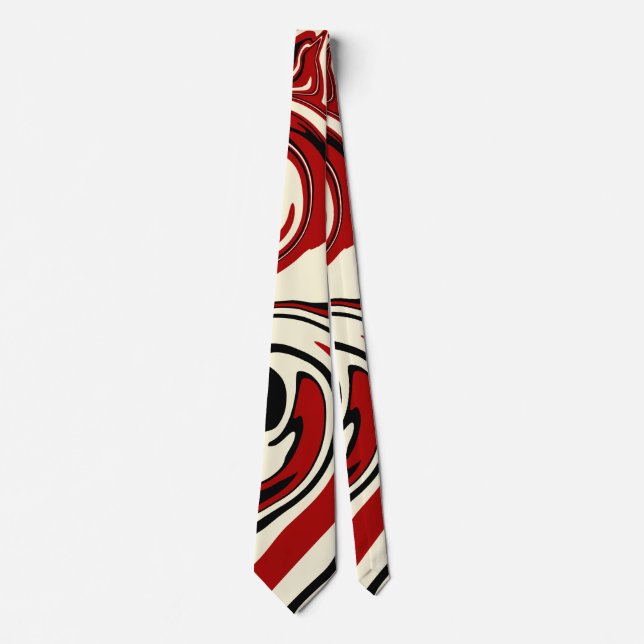 Spill - Red & Cream Tie (Front)