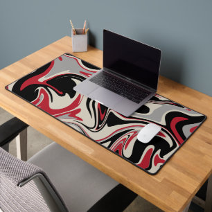 Spill - Red, Grey, Black and Bone White Desk Mat