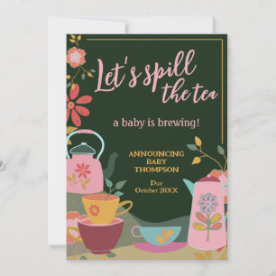 Spill the Tea Baby Brewing Pregnancy Announcement
