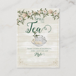 Spill the Tea Bridal Shower Flat Advice Card