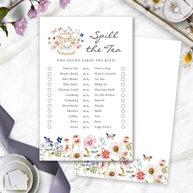 Spill The Tea Bridal Shower Game (Spill The Tea Bridal Shower Game by Painted Paperie
)