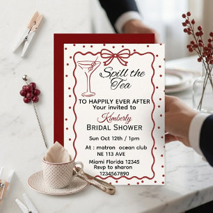 Spill The Tea Bridal Shower , Martini Invitation