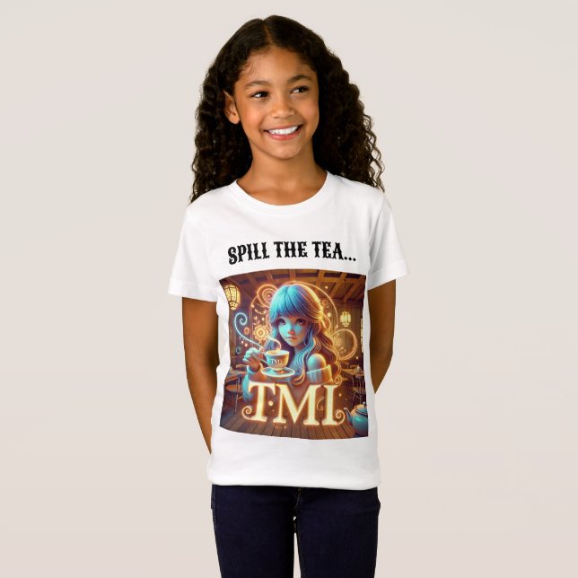 Spill the Tea Funny T-Shirt Design. (Front Full)