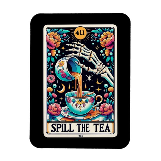 Spill the Tea Tarot Card Magnet  (Vertical)
