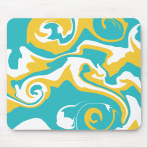 Spill - Turquoise and Yellow Mouse Mat