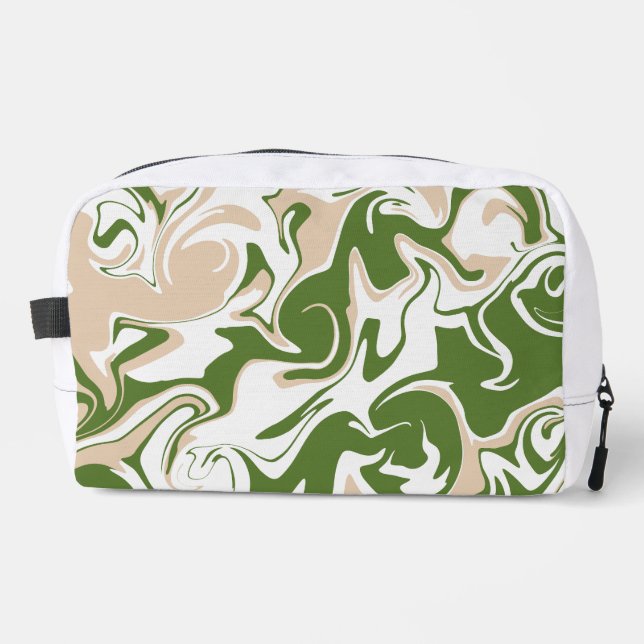 Spill - White, Sand and Palm Green Dopp Kit (Front)