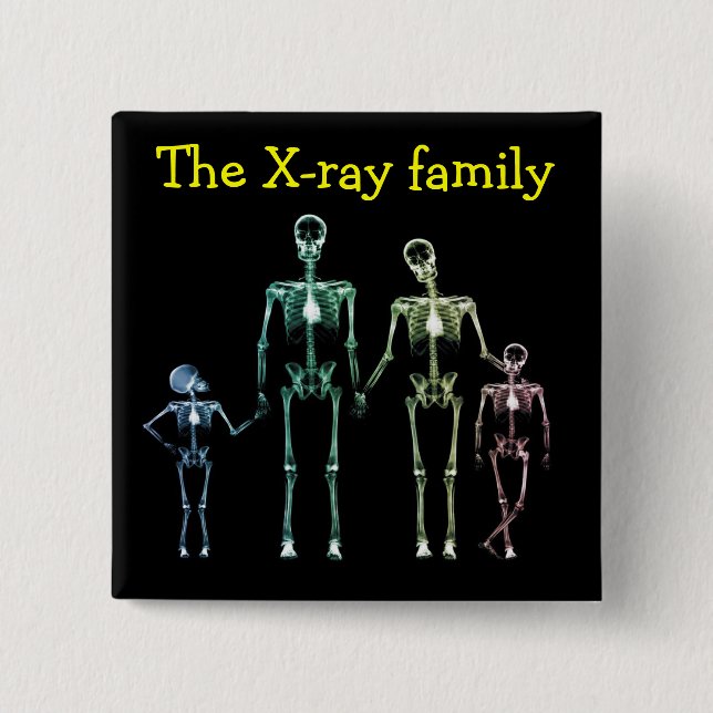 Spilla xray family 15 cm square badge (Front)