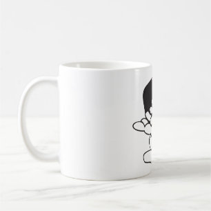Spilled Beans Black and White Outline Coffee Mug