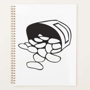 Spilled Beans Black and White Outline Planner