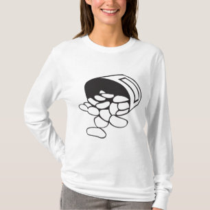 Spilled Beans Black and White Outline T-Shirt