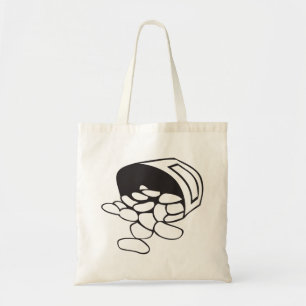 Spilled Beans Black and White Outline Tote Bag
