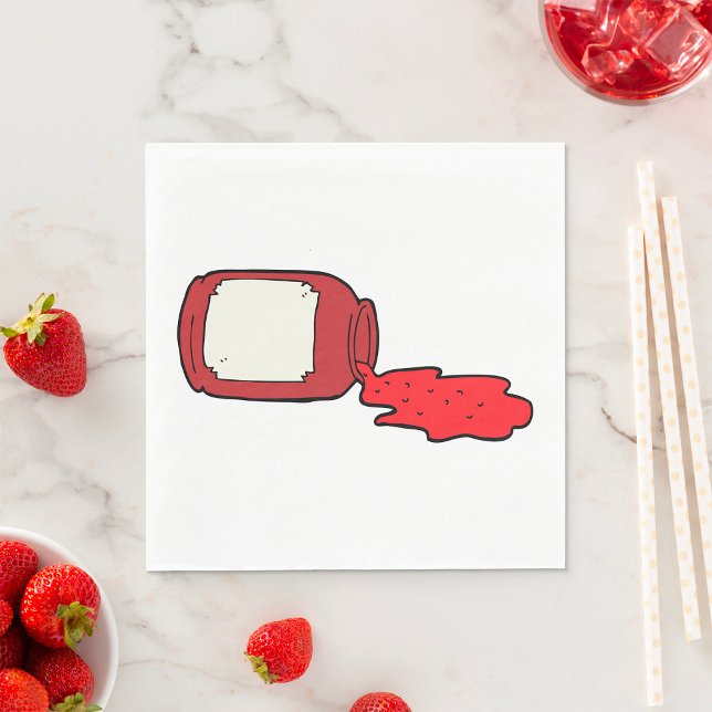 Spilled Jam Cute Red Jelly Jar  Napkin (Creator Uploaded)