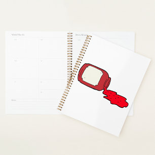 Spilled Jam Cute Red Jelly Jar  Planner