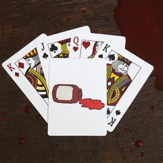 Spilled Jam Cute Red Jelly Jar  Playing Cards (Creator Uploaded)